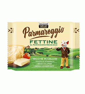 Formaggine slices with Parmigiano Reggiano